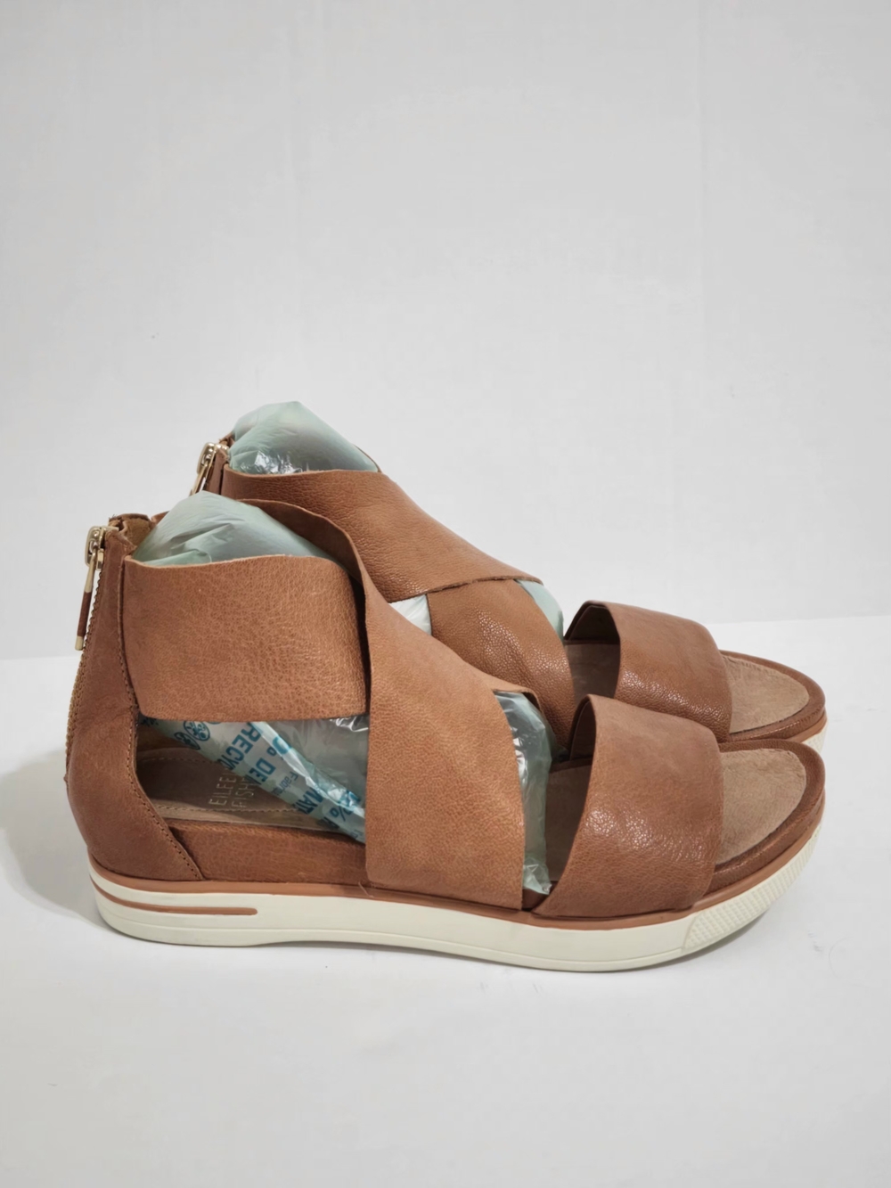Eileen Fisher Sport Tumbled Leather Sneaker Sandal Size 6 Comfy Chic Minimalist